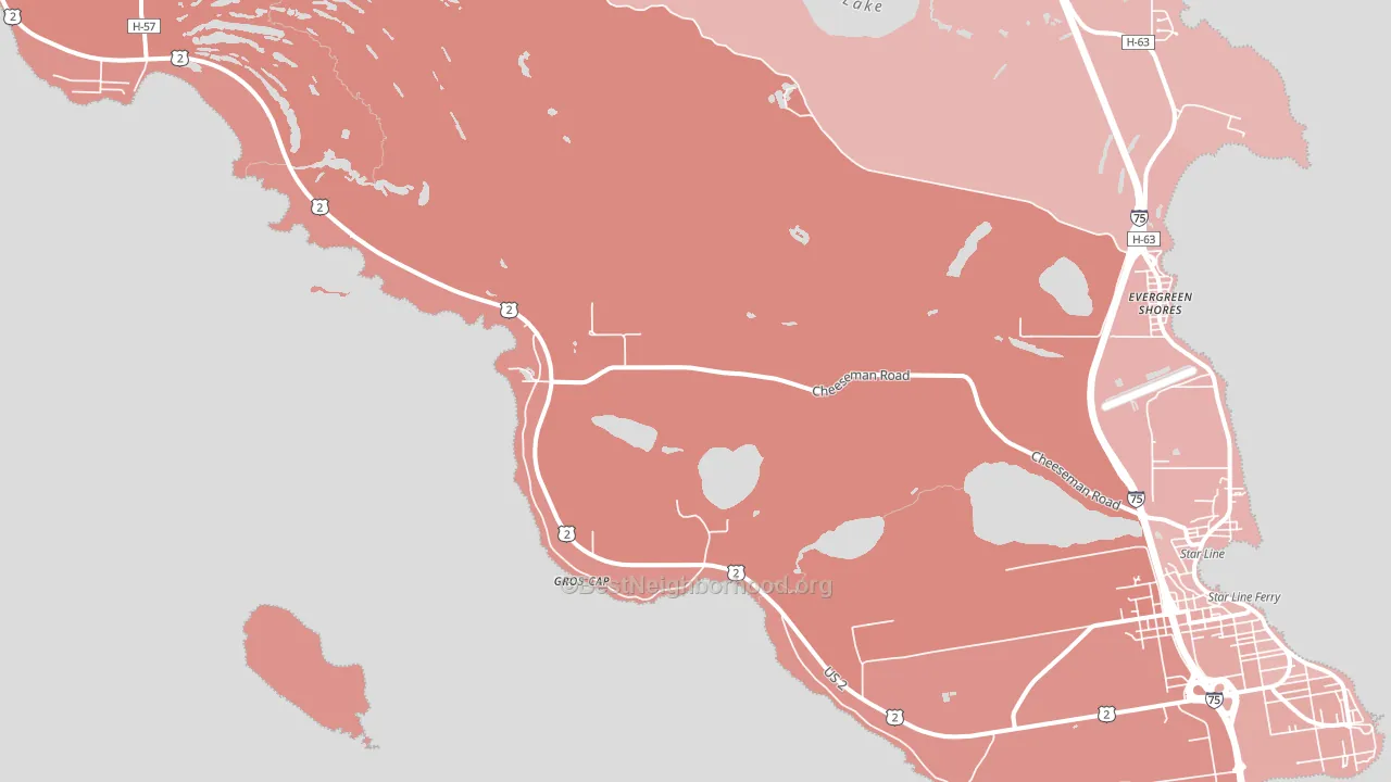 Gros Cap, MI block-group political-lean map
