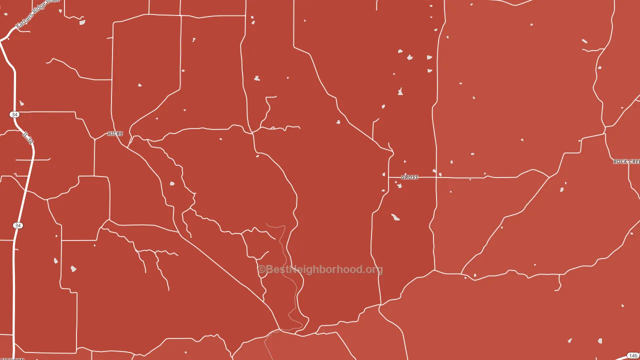 Gross, IL block-group political-lean map
