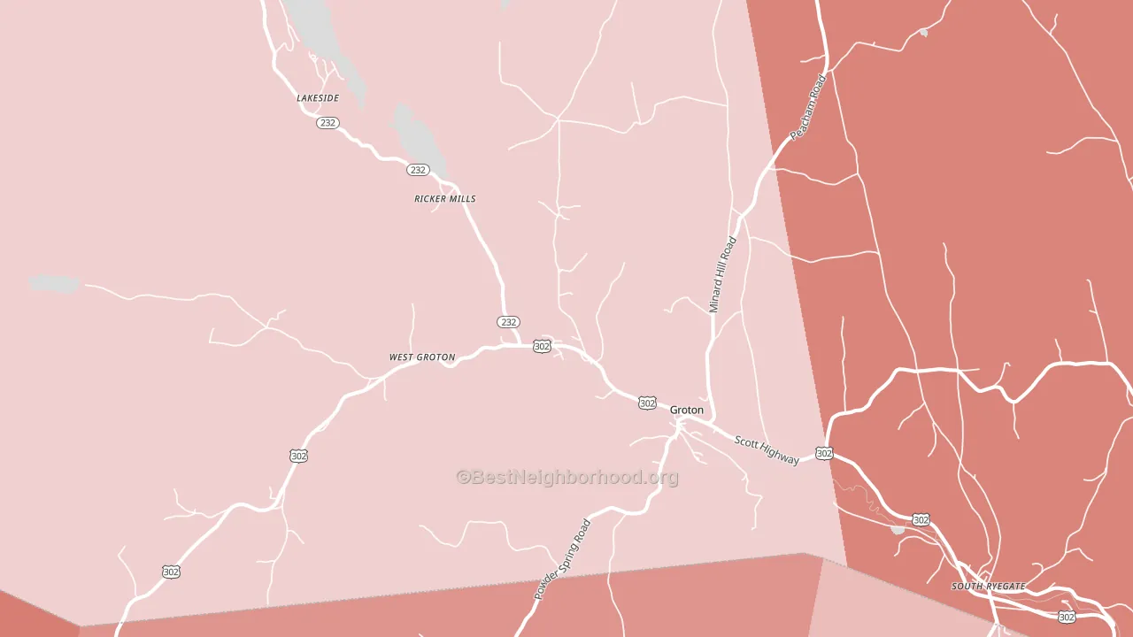 Groton, VT block-group political-lean map