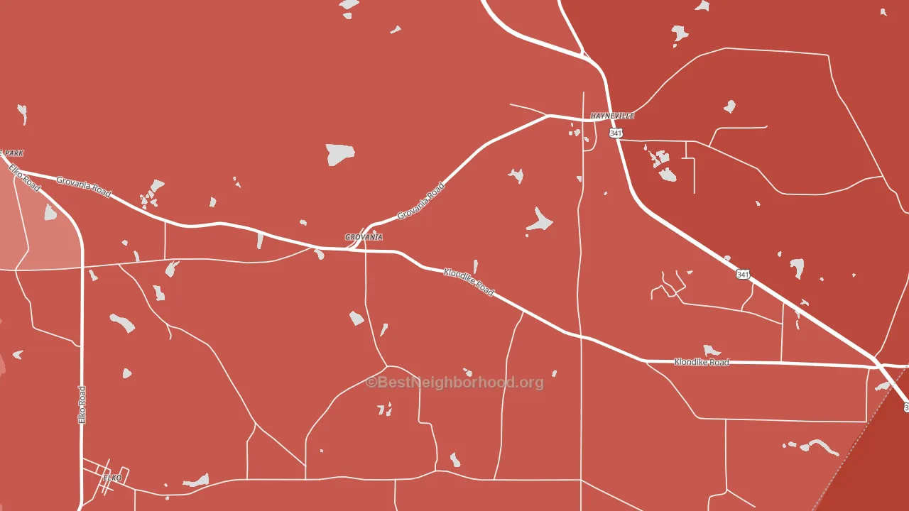 Grovania, GA block-group political-lean map
