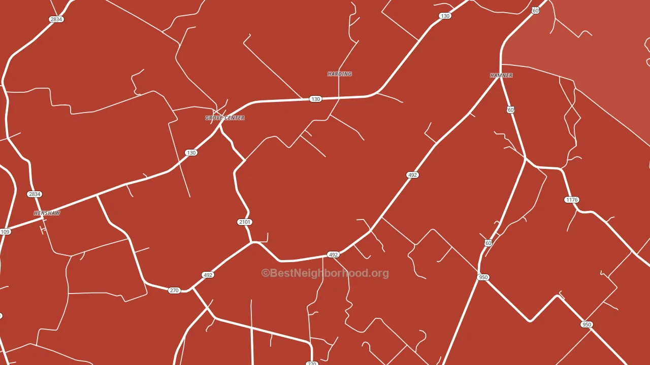 Grove Center, KY block-group political-lean map