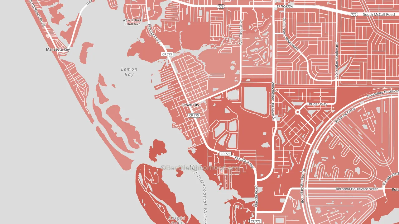 Grove City, FL block-group political-lean map