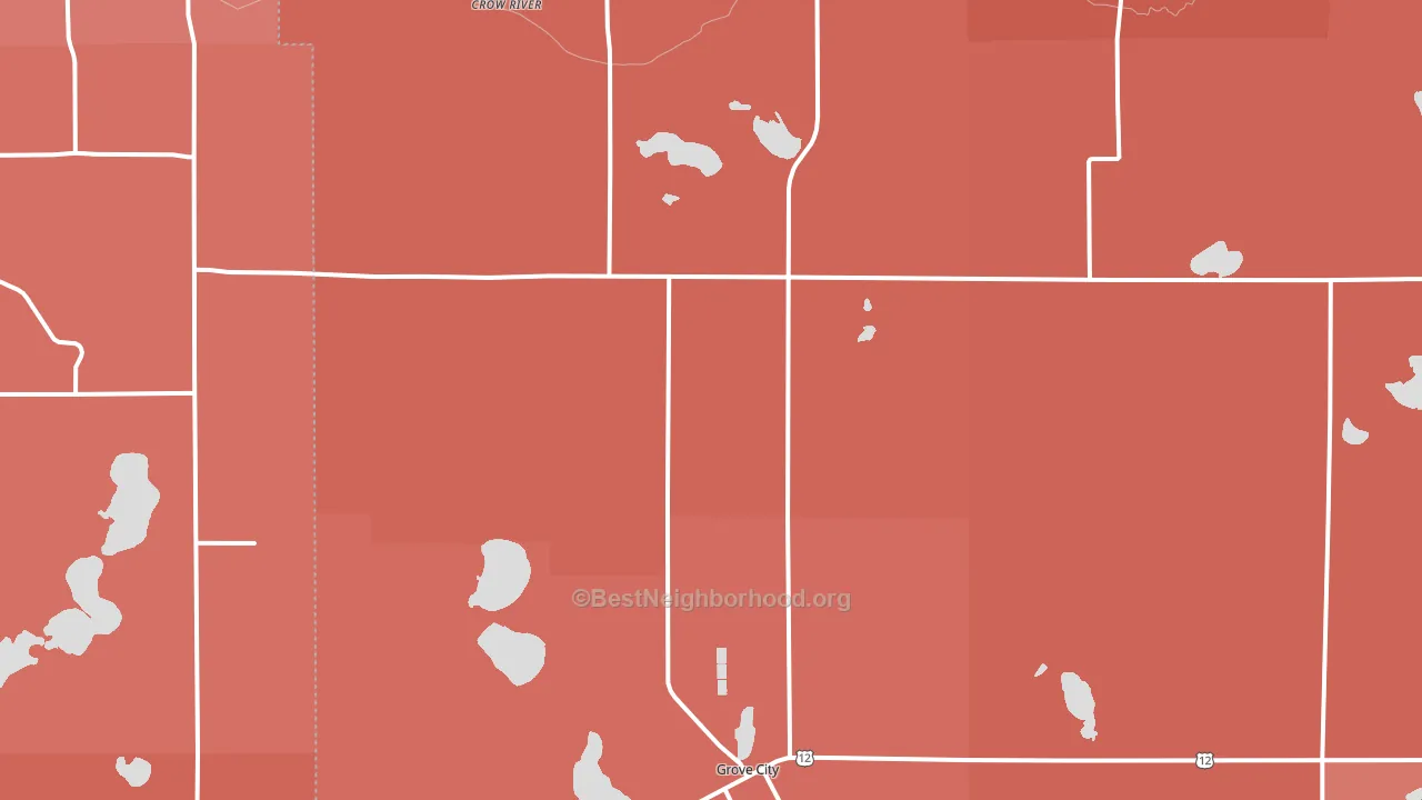 Grove City, MN block-group political-lean map