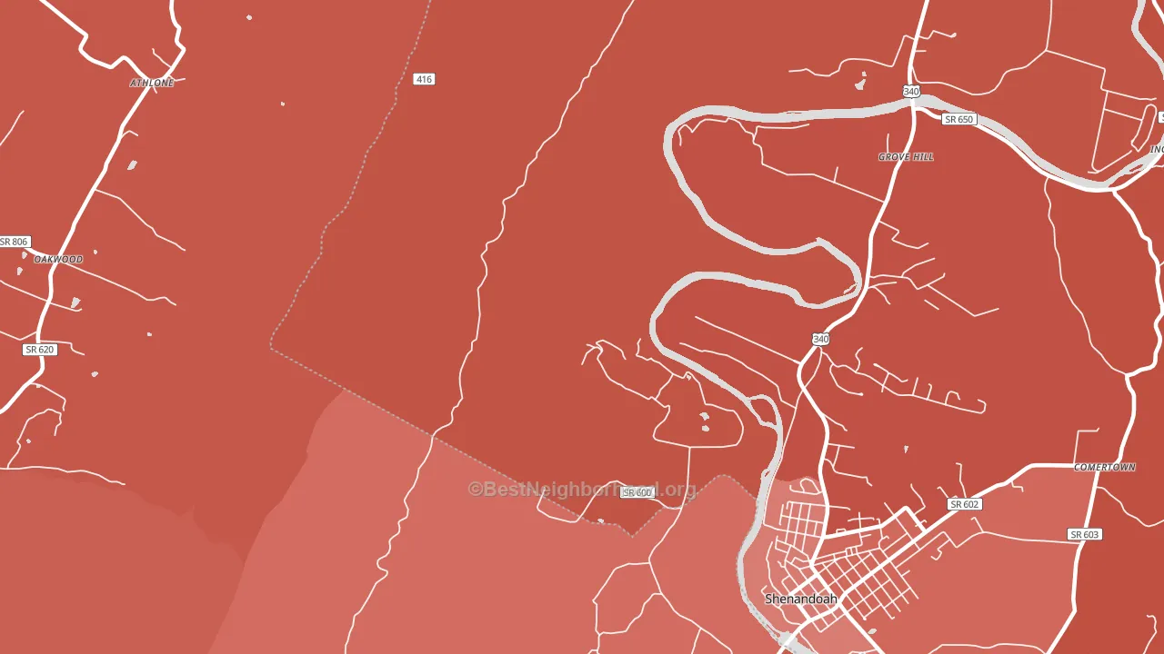 Grove Hill, VA block-group political-lean map
