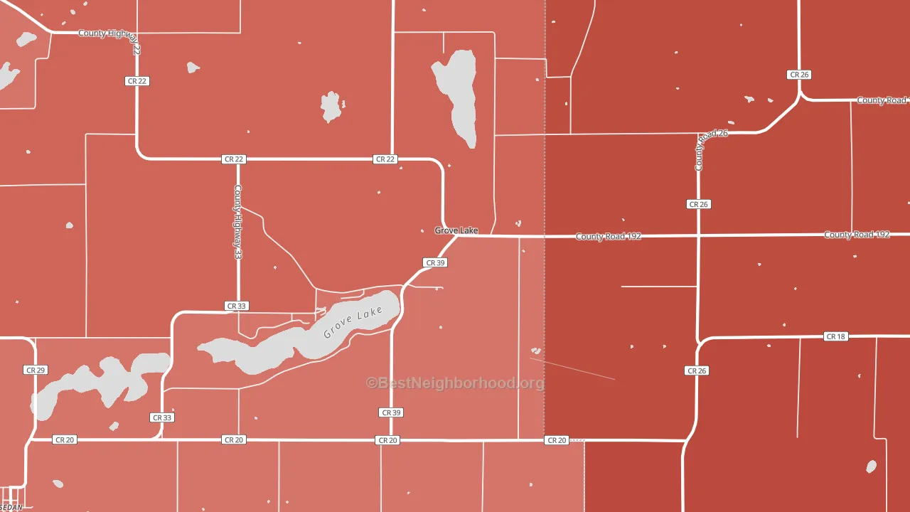 Grove Lake, MN block-group political-lean map