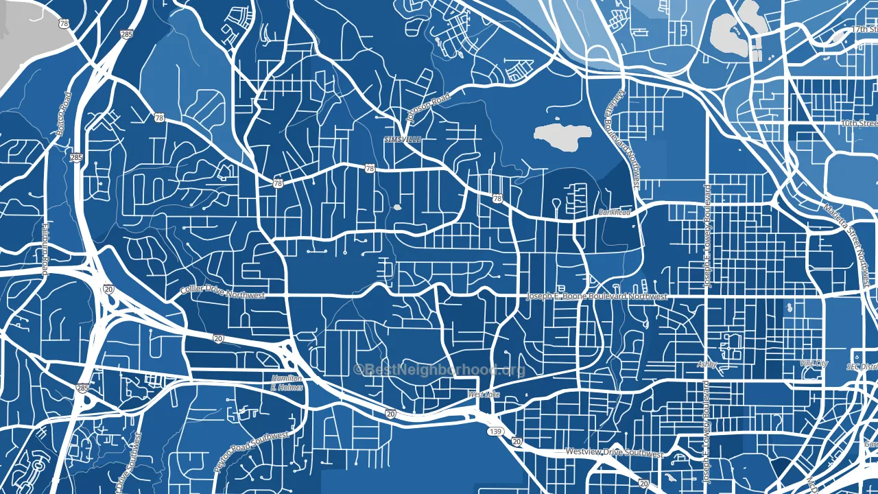 Grove Park, Atlanta, GA block-group political-lean map