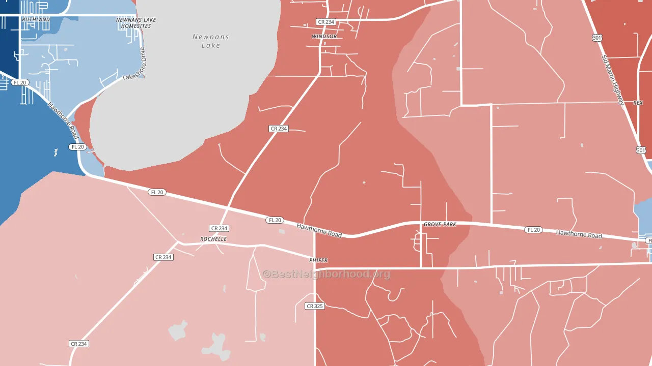 Grove Park, FL block-group political-lean map