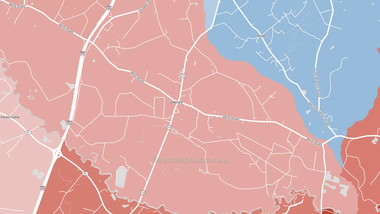 Grover, SC block-group political-lean map