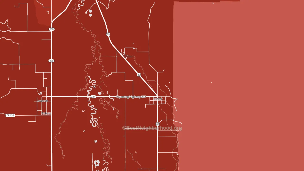 Grover, WY block-group political-lean map
