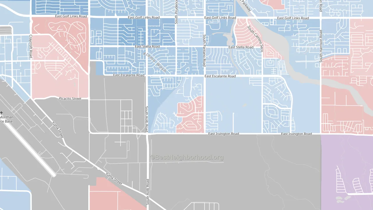 Groves Lincoln Park, Tucson, AZ block-group political-lean map