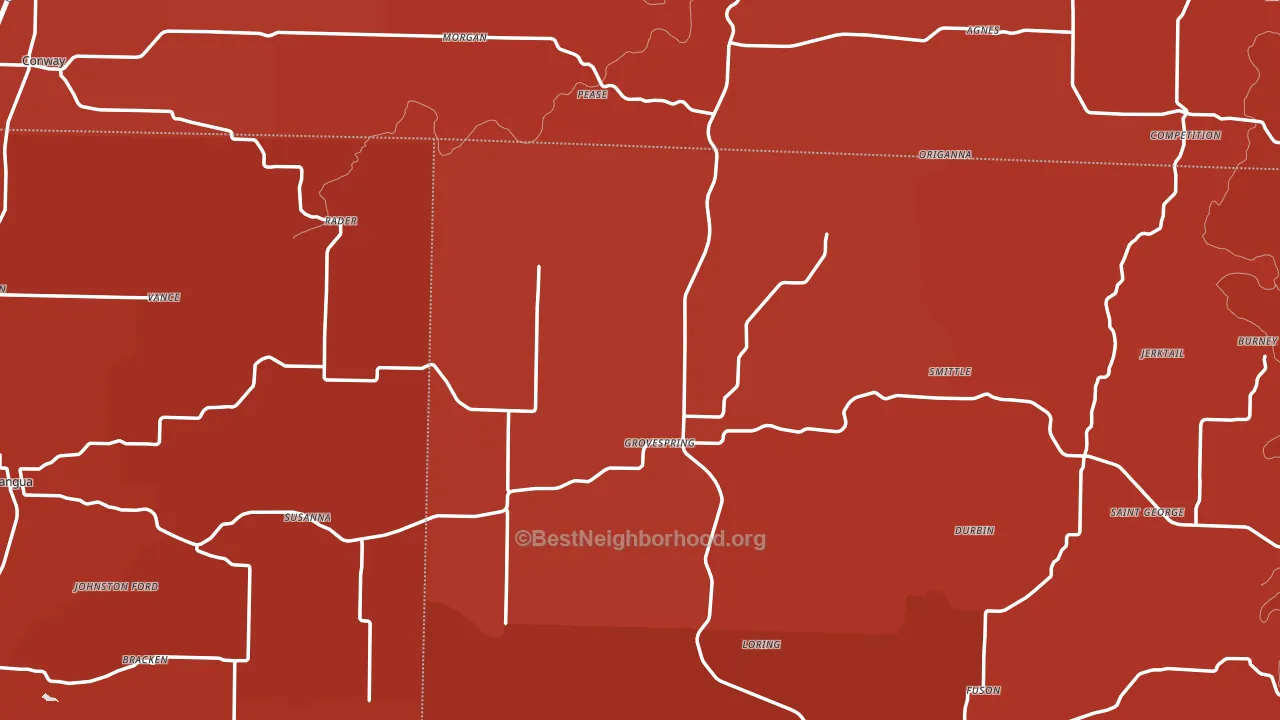 Grovespring, MO block-group political-lean map
