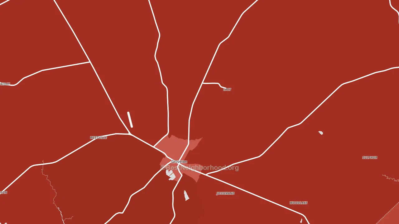 Groveton, TX block-group political-lean map