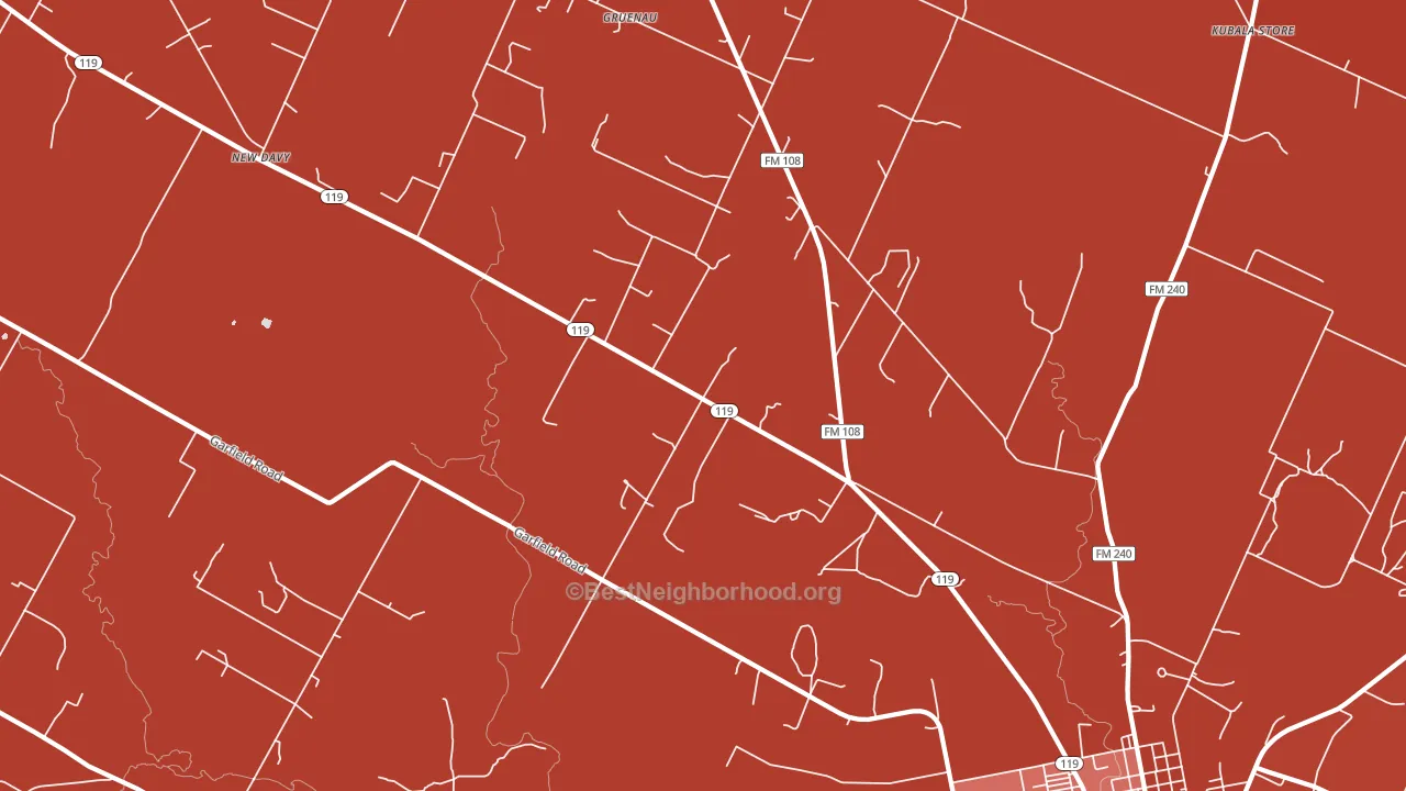 Gruenau, TX block-group political-lean map