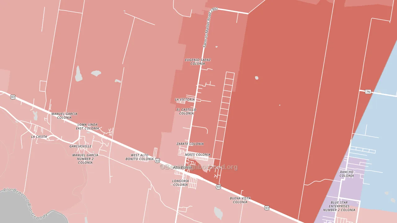 Grulla, TX block-group political-lean map