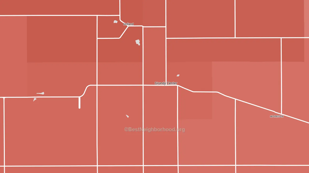 Grundy Center, IA block-group political-lean map