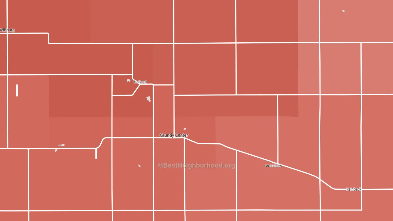 Grundy County, IA block-group political-lean map