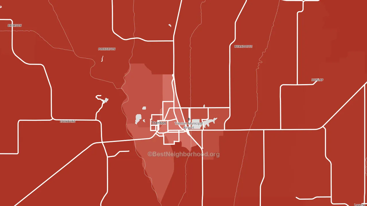 Grundy County, MO block-group political-lean map
