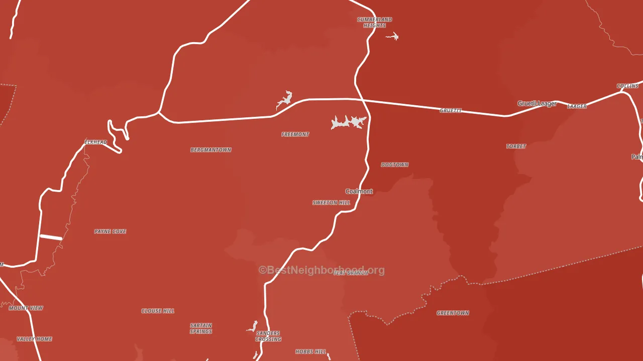 Grundy County, TN block-group political-lean map