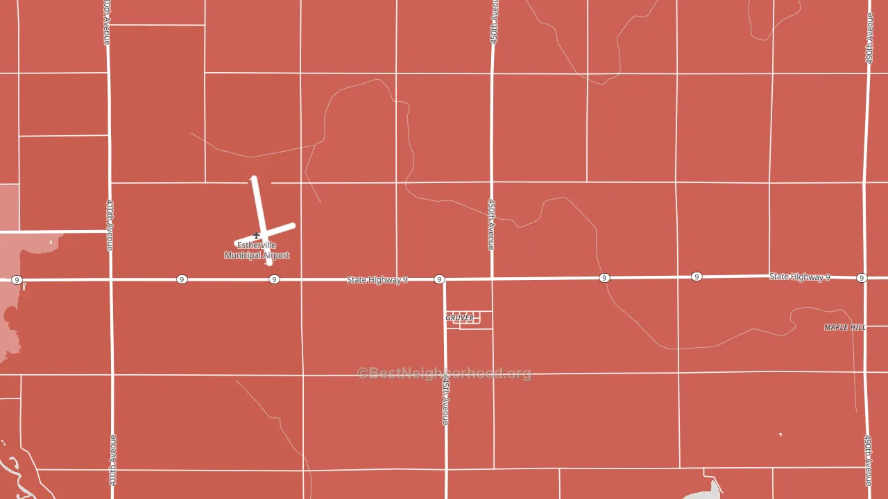 Gruver, IA block-group political-lean map