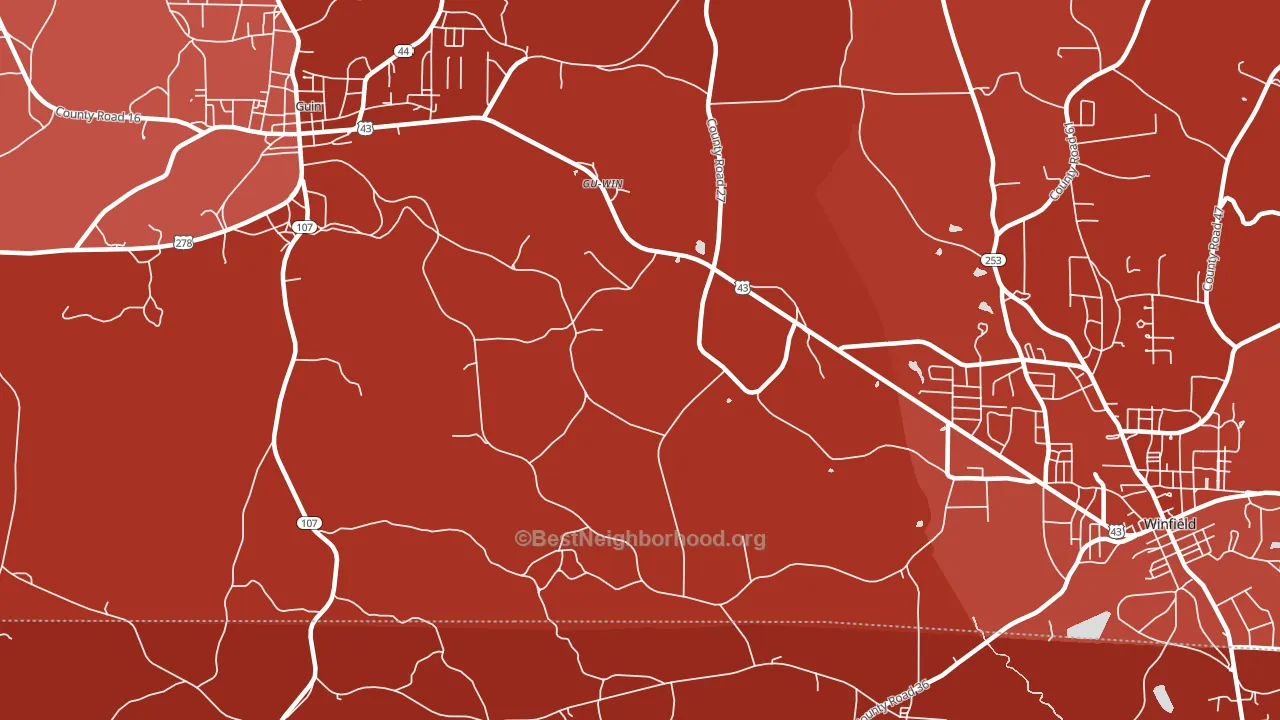 Gu-Win, AL block-group political-lean map