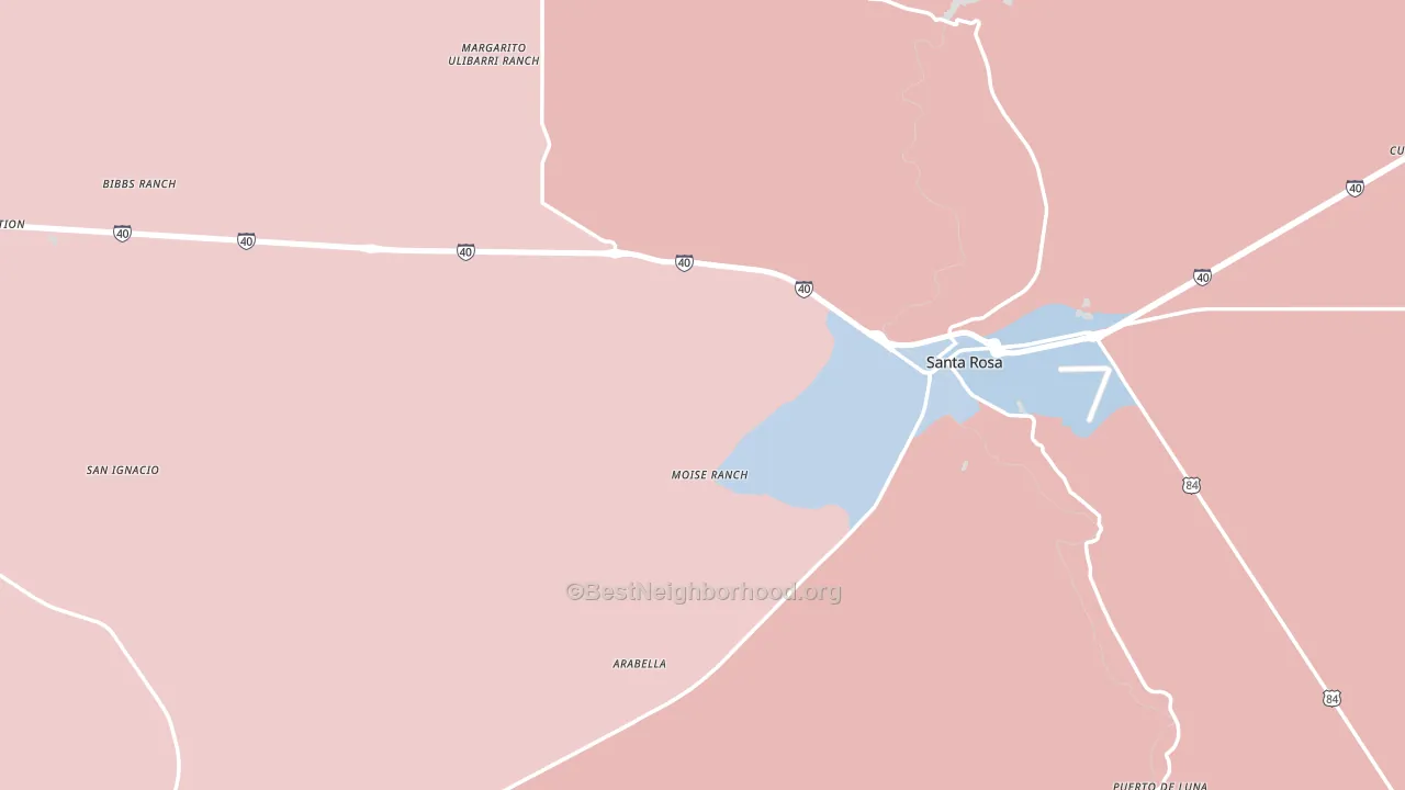 Guadalupe County, NM block-group political-lean map