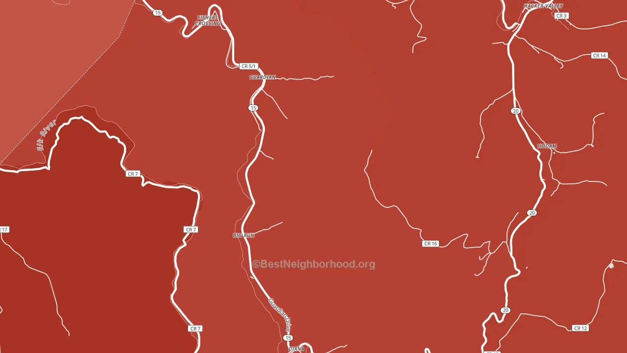 Guardian, WV block-group political-lean map