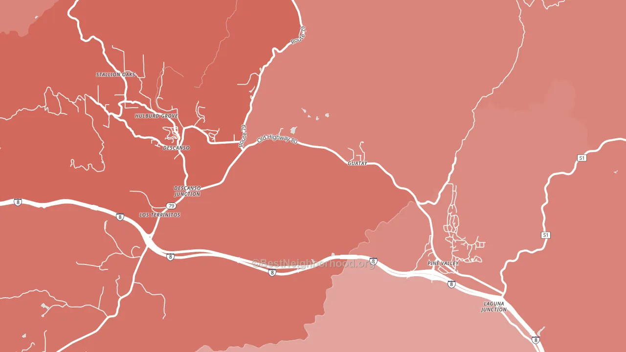 Guatay, CA block-group political-lean map