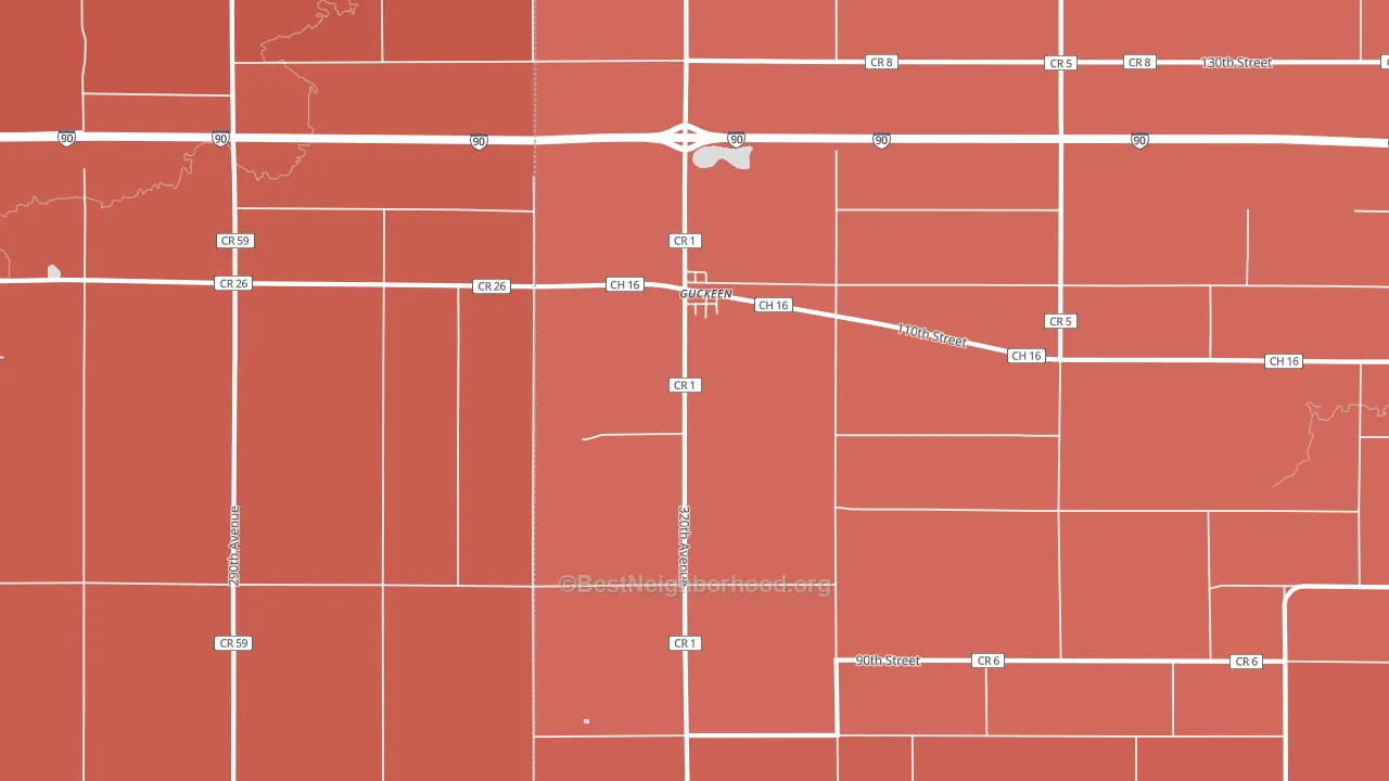 Guckeen, MN block-group political-lean map