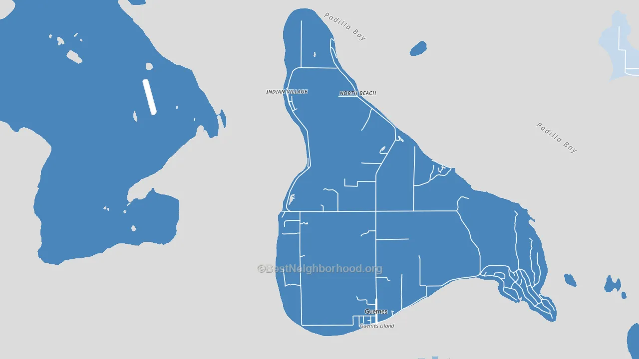 Guemes, WA block-group political-lean map