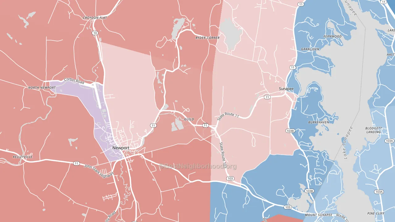 Guild, NH block-group political-lean map