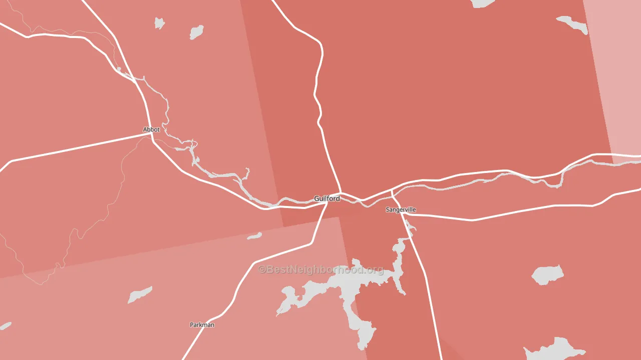 Guilford, ME block-group political-lean map