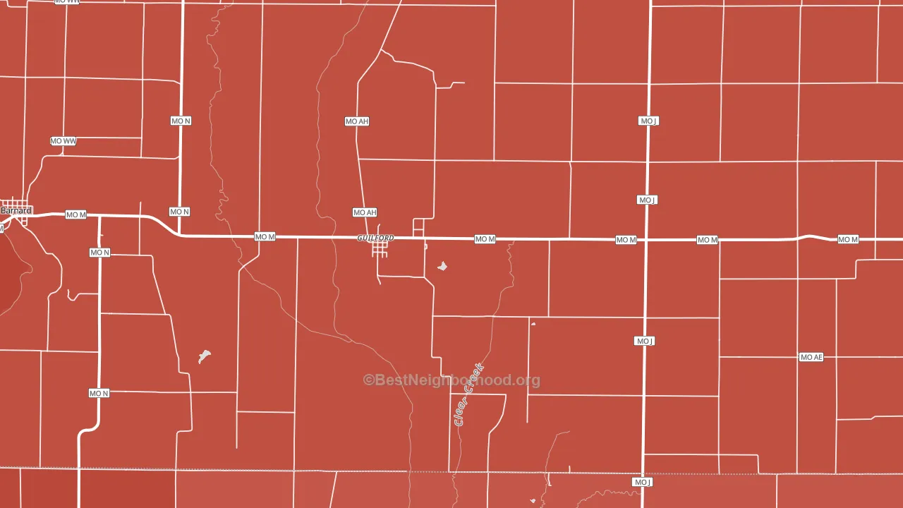 Guilford, MO block-group political-lean map