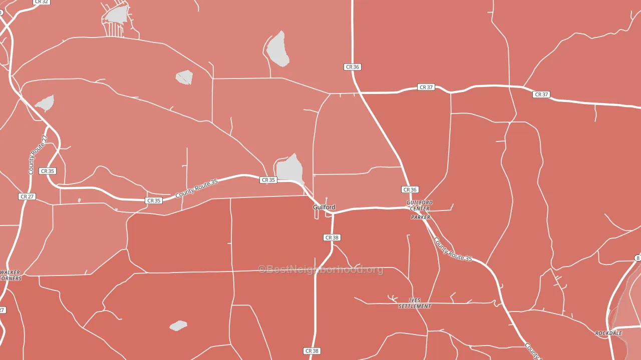 Guilford, NY block-group political-lean map
