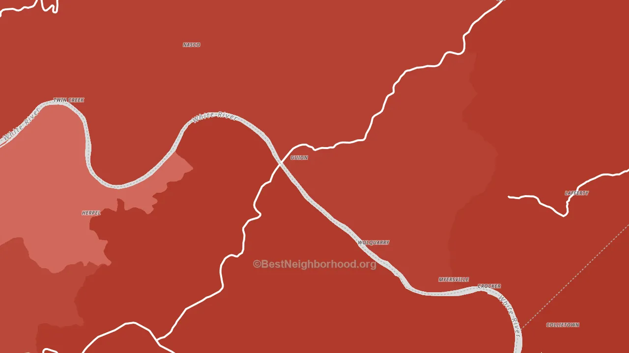 Guion, AR block-group political-lean map