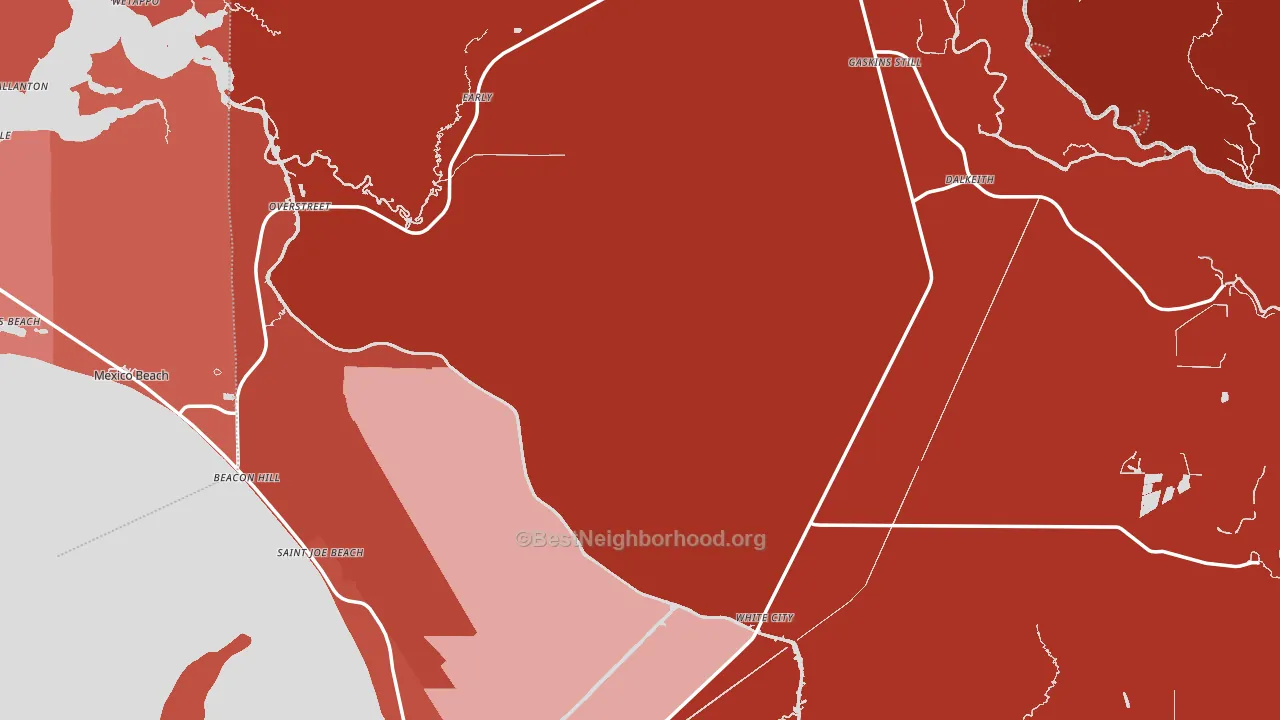 Gulf County, FL block-group political-lean map