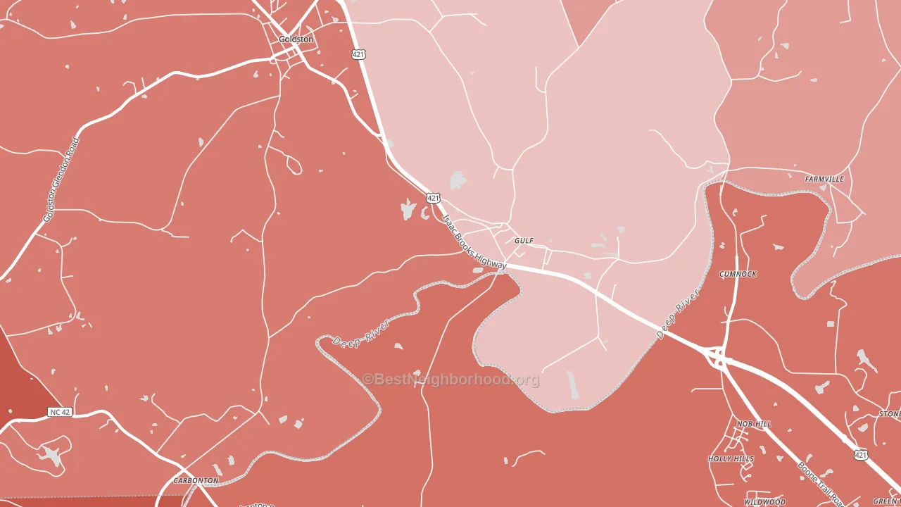 Gulf, NC block-group political-lean map