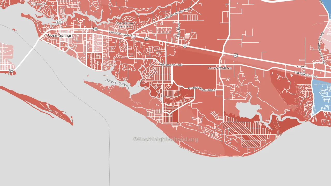 Gulf Park Estates, MS block-group political-lean map