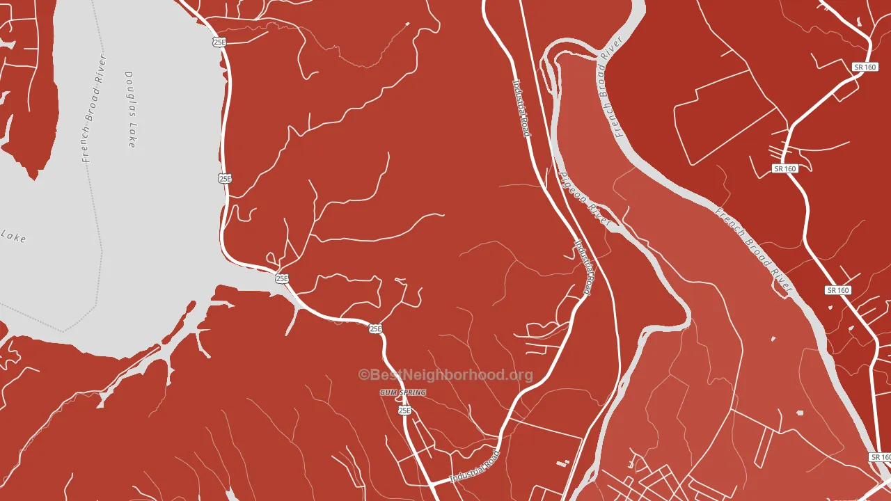 Gum Spring, TN block-group political-lean map