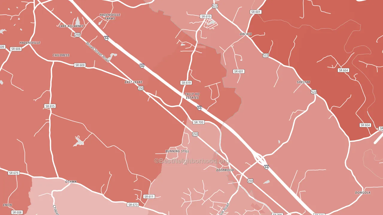 Gum Spring, VA block-group political-lean map