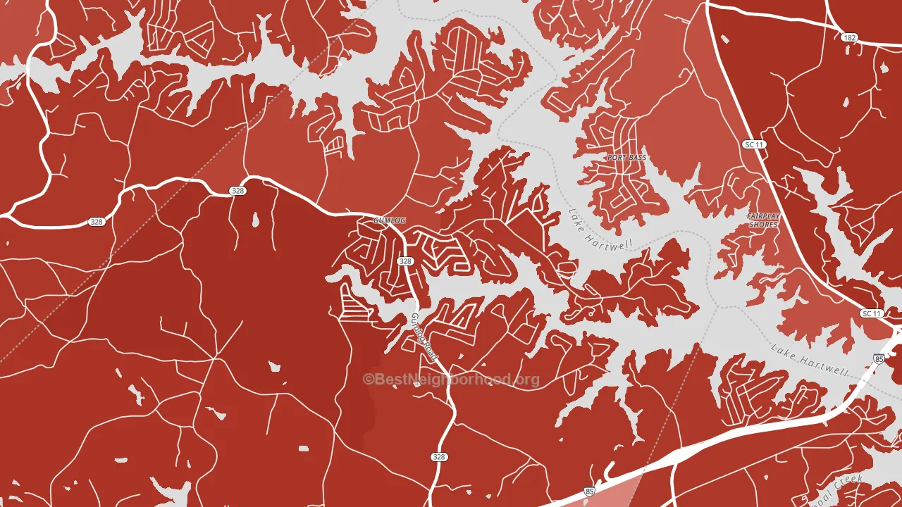 Gumlog, GA block-group political-lean map