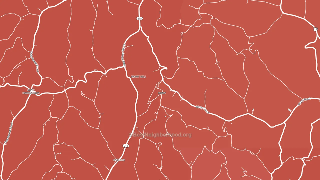 Gump, PA block-group political-lean map