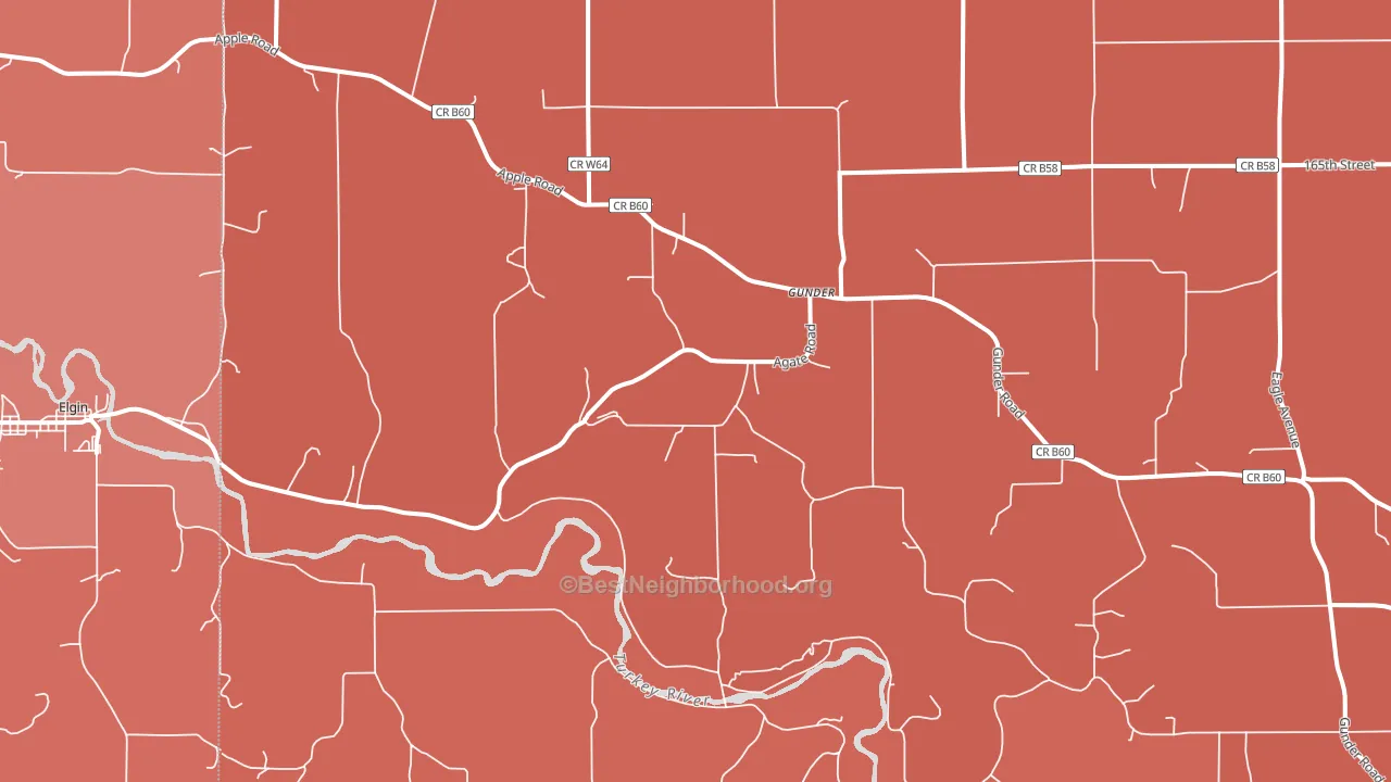 Gunder, IA block-group political-lean map