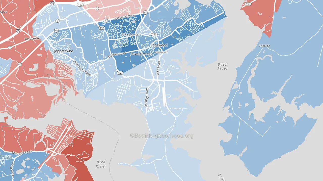 Gunpowder, MD block-group political-lean map