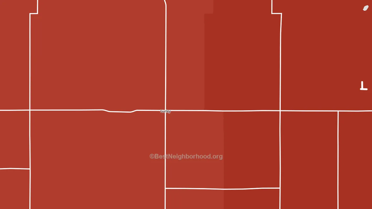 Gurley, NE block-group political-lean map