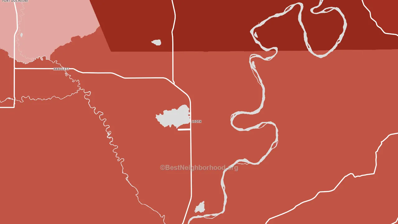 Gusher, UT block-group political-lean map