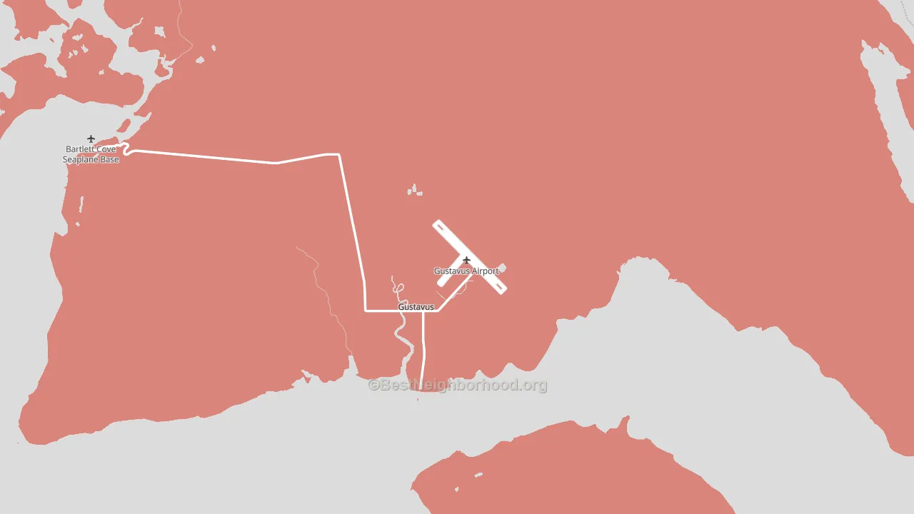 Gustavus, AK block-group political-lean map