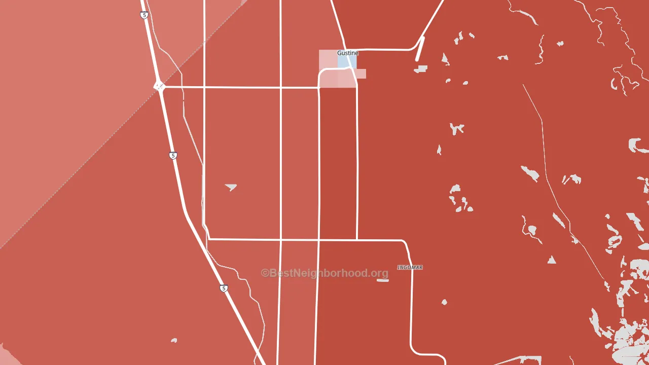Gustine, CA block-group political-lean map