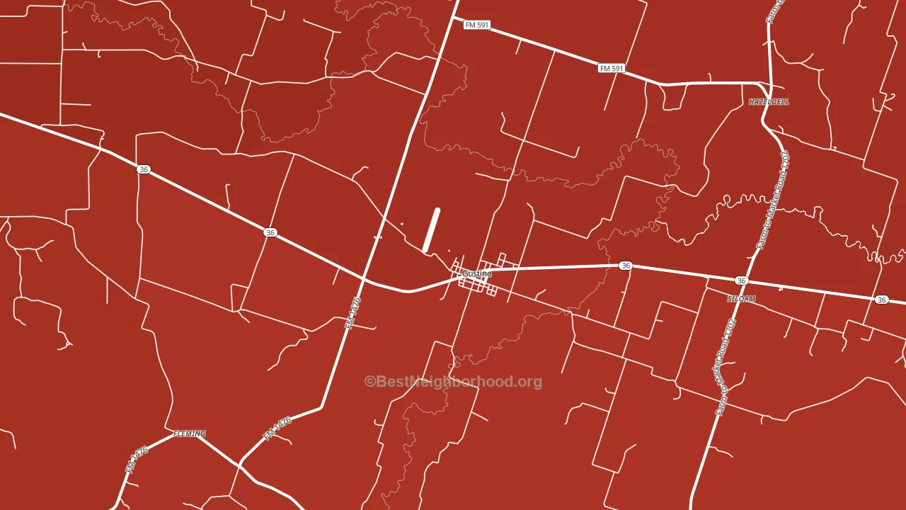 Gustine, TX block-group political-lean map
