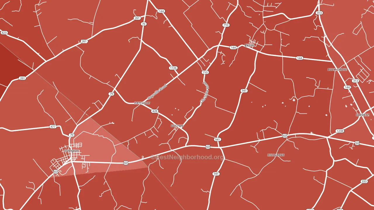 Guston, KY block-group political-lean map