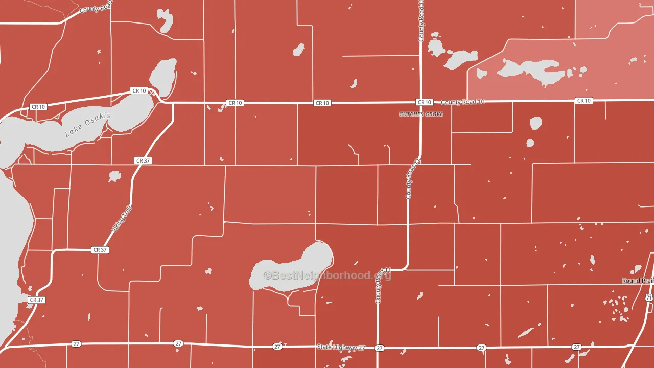 Gutches Grove, MN block-group political-lean map